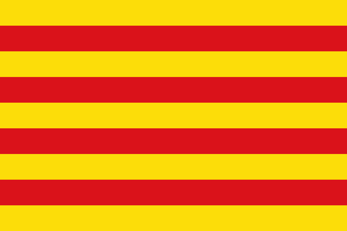 Le drapeau du Roussillon (sang et or)