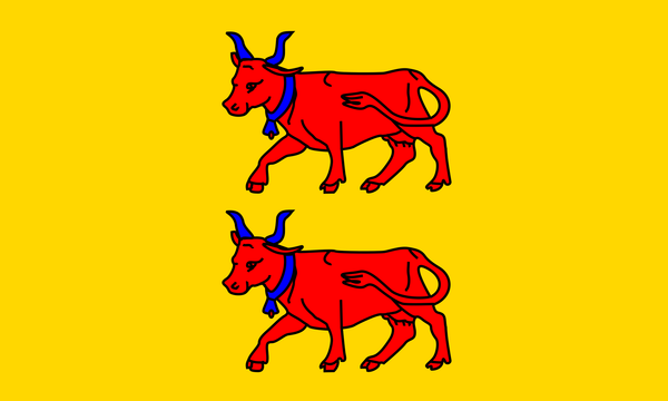 Le drapeau béarnais : les deux vaches du Béarn