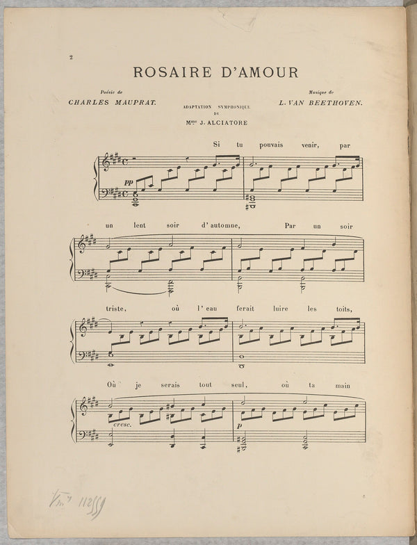 Le Rosaire quotidien — Titre uniforme : Beethoven, Ludwig van (1770-1827). Compositeur. [Sonates. Piano. Op. 27, no 2. Do dièse mineur]
Mauprat (Wikimedia Commons / Public domain, Beethoven, Ludwig van (1770-1827). Compositeur)