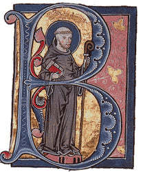 Saint Bernard de Clairvaux, enluminure médiévale