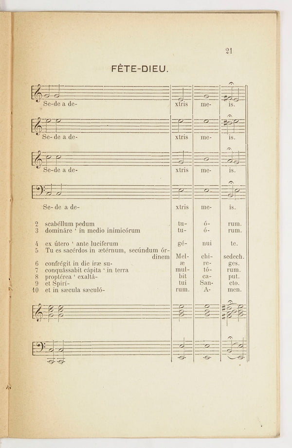 Les Vêpres chantées — Collection : Oeuvre du chant religieux
Collection : Oeuvre du chant religieux

Éditeur : J. Bricon (Paris) (Wikimedia Commons / Public domain, Moreau, François Xavier (1816-1897). Compositeur)