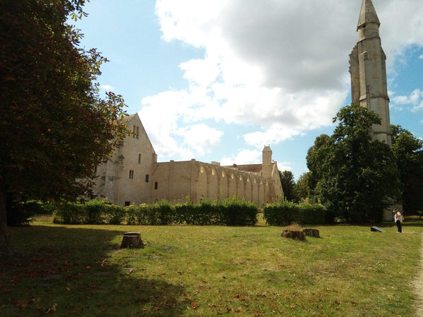 Façade et bassin de l'abbaye de Royaumont