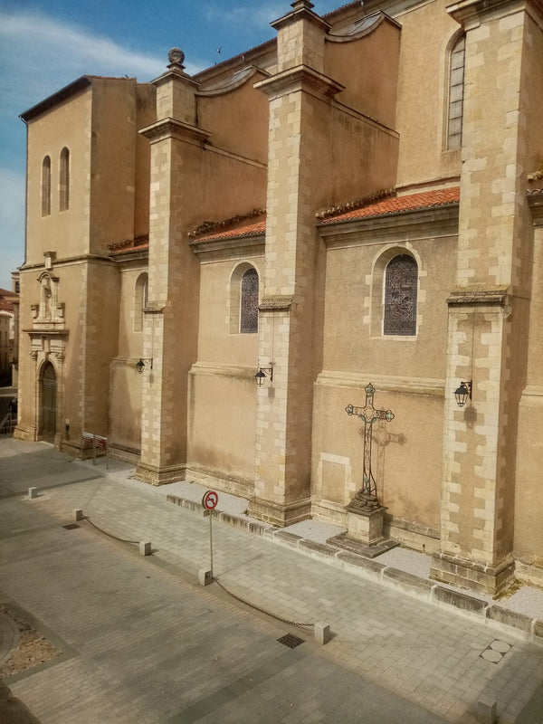 Façade baroque XVIIe-XVIIIe siècle de la cathédrale Saint-Benoît de Castres, ville natale de Jean Jaurès dans le Tarn.