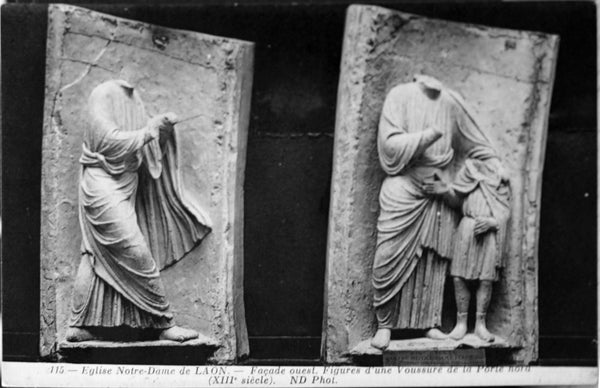 Façade occidentale gothique de la cathédrale Notre-Dame de Laon avec ses tours abritant les célèbres bœufs sculptés