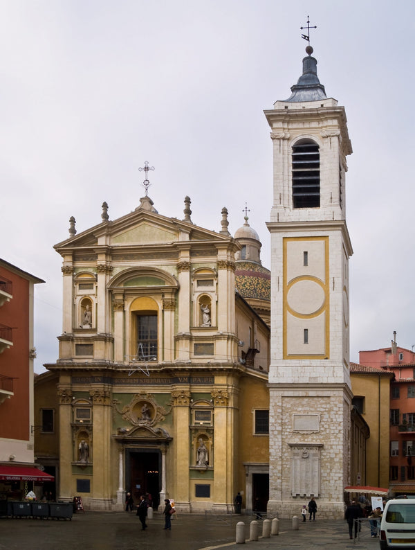 Façade baroque de la cathédrale Sainte-Réparate place Rossetti à Nice