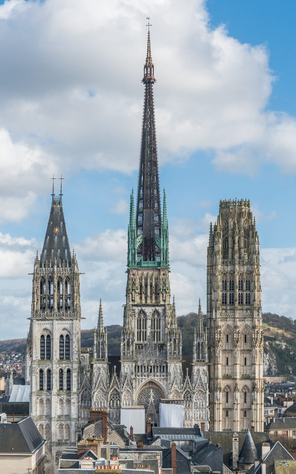Façade occidentale de la cathédrale Notre-Dame de Rouen, gothique flamboyant