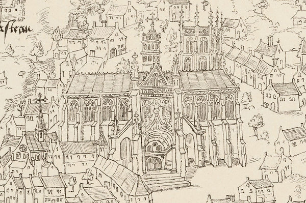 Gravure ancienne de la cathédrale de Thérouanne avant sa destruction