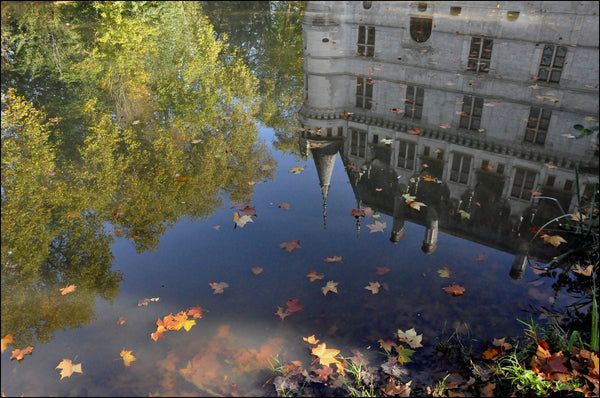 Reflet du château d'Azay-le-Rideau dans l'Indre