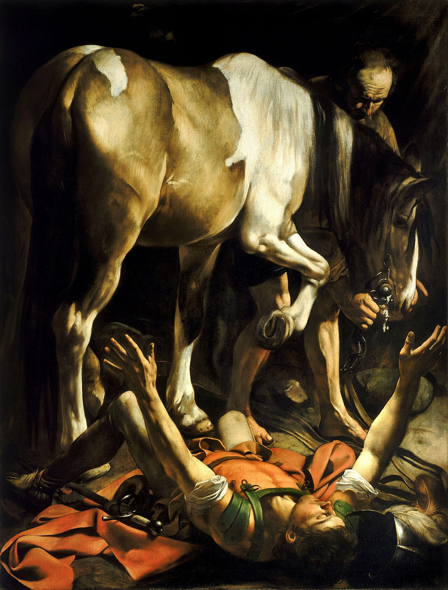 La conversion de saint Paul sur le chemin de Damas, peinture du Caravage, Rome