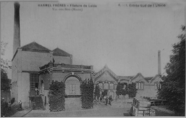 La filature Harmel du Val-des-Bois a Warmeriville, carte postale du debut du XXe siecle