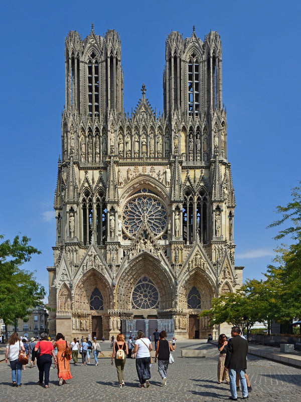 Façade occidentale de la cathédrale Notre-Dame de Reims, gothique classique du XIIIe siècle