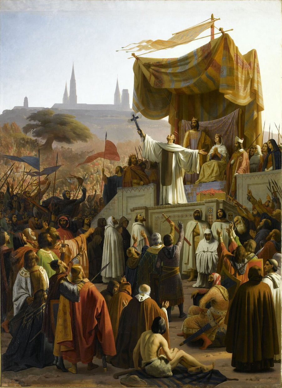 Saint Bernard de Clairvaux prêchant la deuxième croisade à Vézelay, tableau d'Émile Signol, 1840