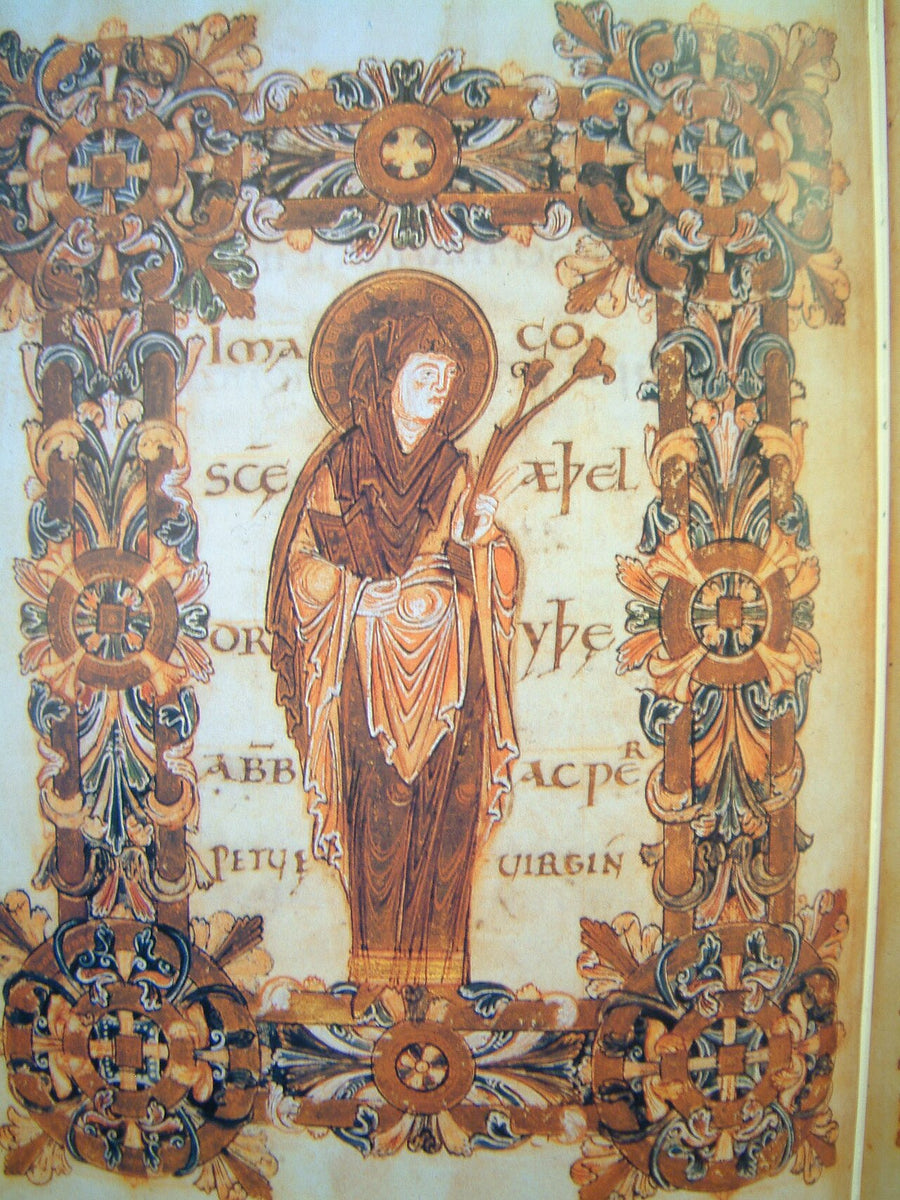 Sainte Audrey, Étheldrède d'Ely, enluminure du bénédictionnaire de saint Æthelwold au Xe siècle